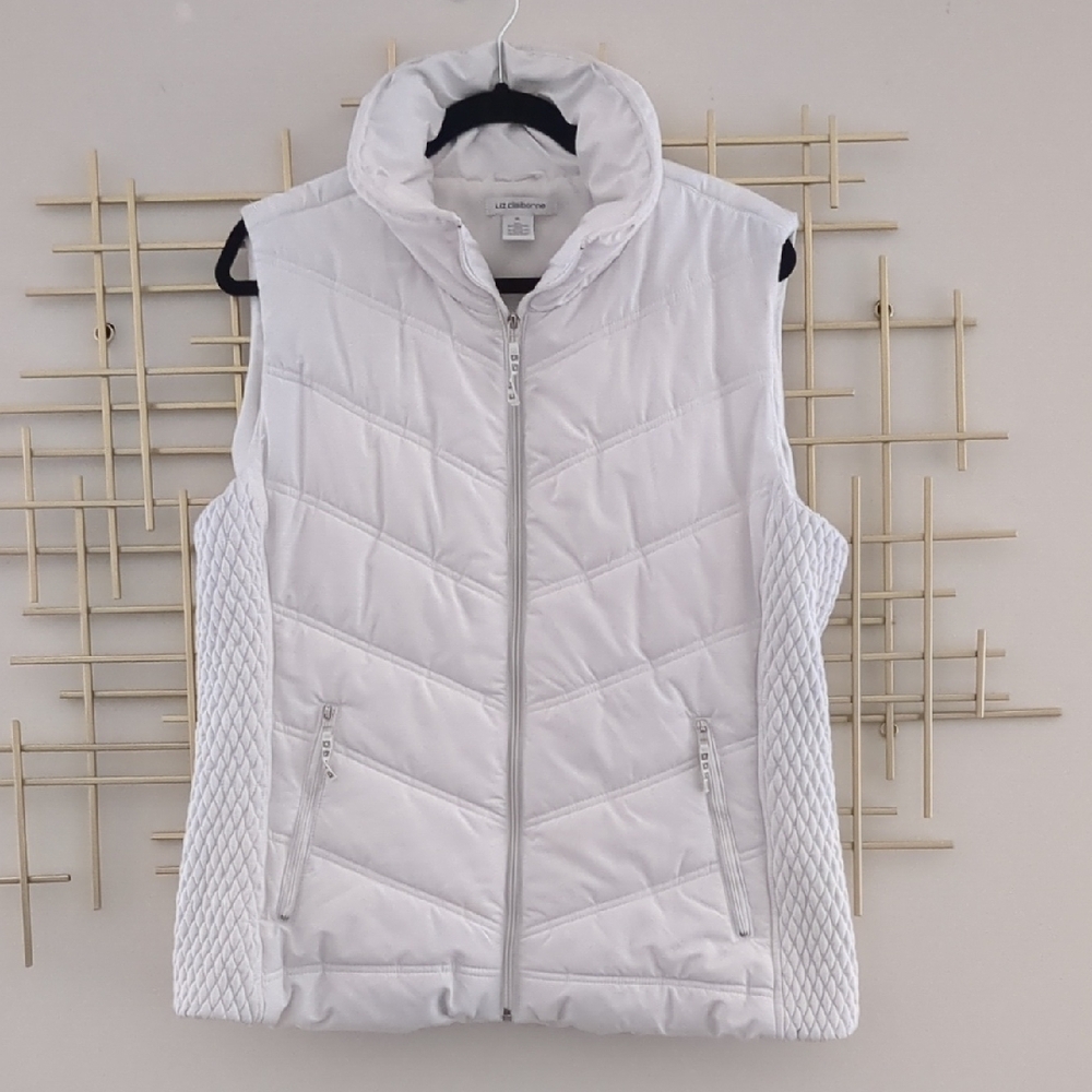 Liz Claiborne White Quilted Puffer Vest